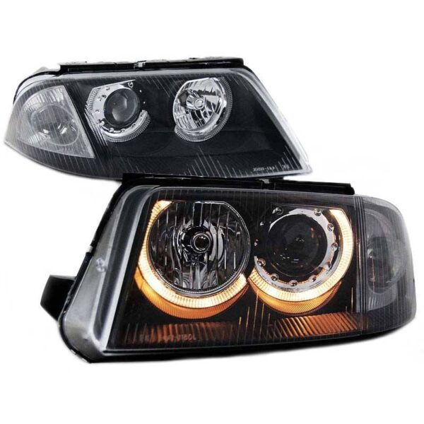 Μπροστινά Φανάρια Set Για Vw Passat 3BG 00-05 Angel Eyes Μαύρα H7/H7 Depo - Image 2