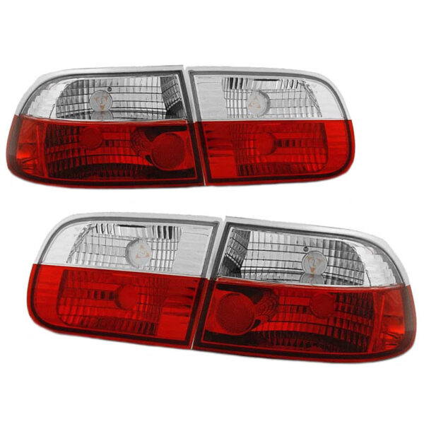 Πισινά Φανάρια Set Για Honda Civic 92-95 3D Κόκκινο/Crystal Sonar