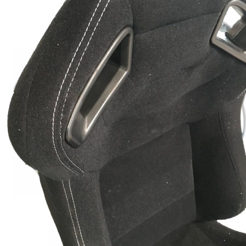 Καθίσματα Bucket R8 Style Ύφασμα Μαύρο Με Άσπρες Ραφές Ζευγάρι 2 Τεμαχίων - Image 3