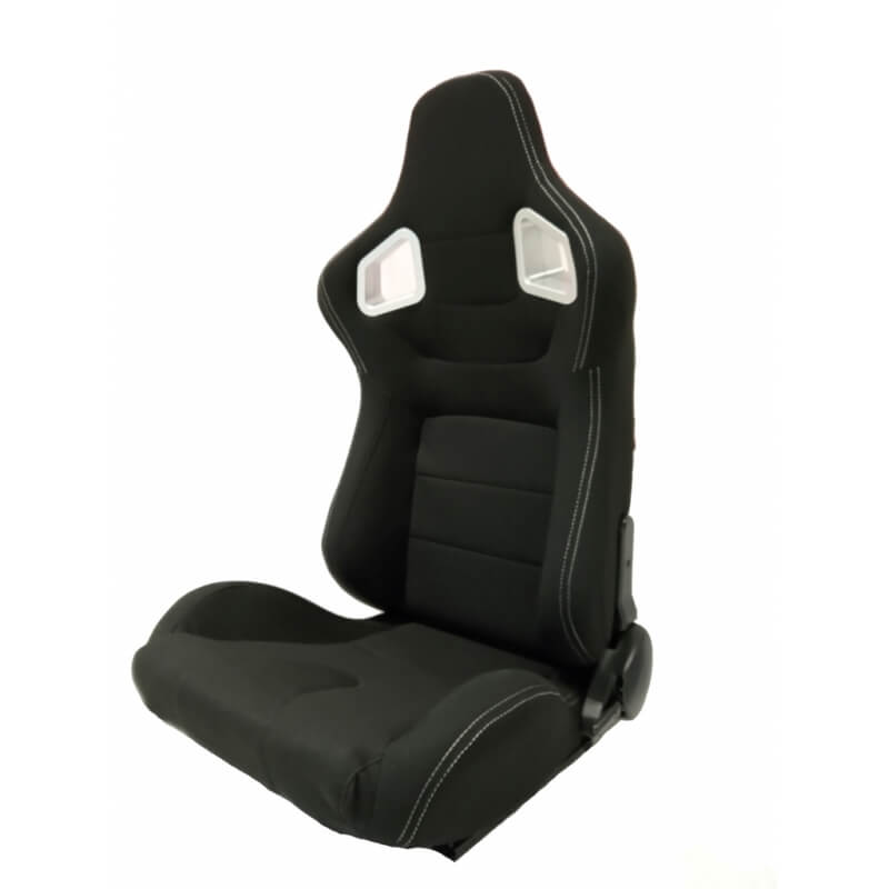 Καθίσματα Bucket RS Ύφασμα Μαύρο Με Άσπρες Ραφές Ζευγάρι 2 Τεμαχίων - Image 5