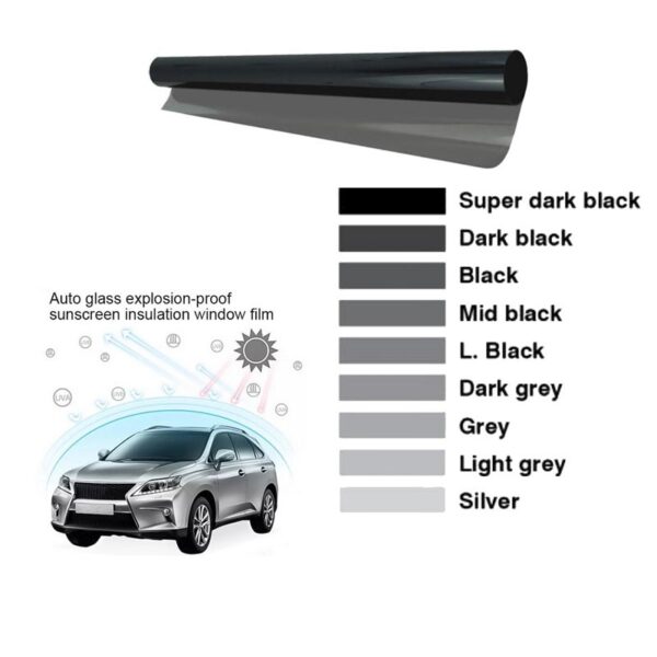 Αντιηλιακές Μεμβράνες Φιμέ Light Black 75x300cm (60%) Made in Taiwan - Image 3