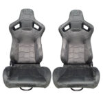 Καθίσματα Bucket R8 Suede Αλκαντάρα Γκρι Ζευγάρι 2 Τεμαχίων