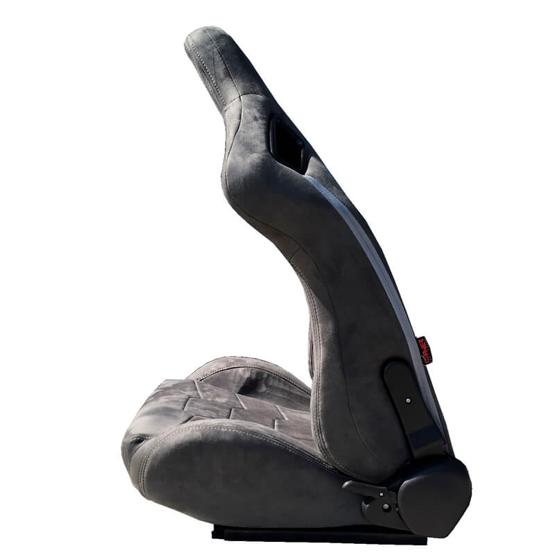 Καθίσματα Bucket R8 Suede Αλκαντάρα Γκρι Ζευγάρι 2 Τεμαχίων - Image 2