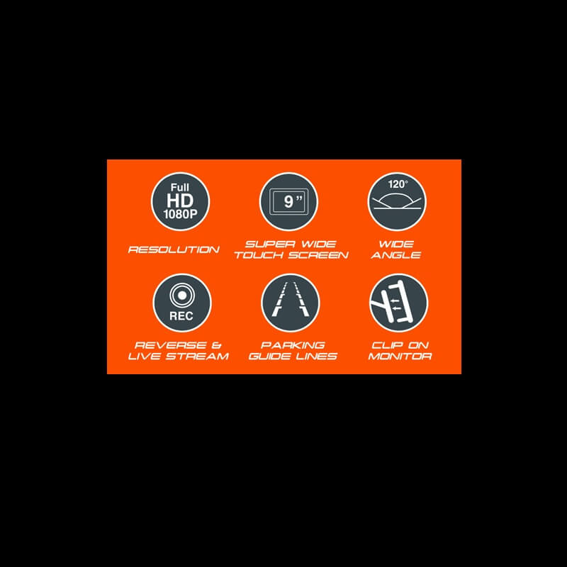 Κάμερα Οπισθοπορείας Ζωντανής Ροής & Καταγραφής Με Οθόνη Υψηλής Ανάλυσης 9 "1080P Για Τοποθέτηση Στον Καθρέφτη Gator GRV90MKT - Image 4